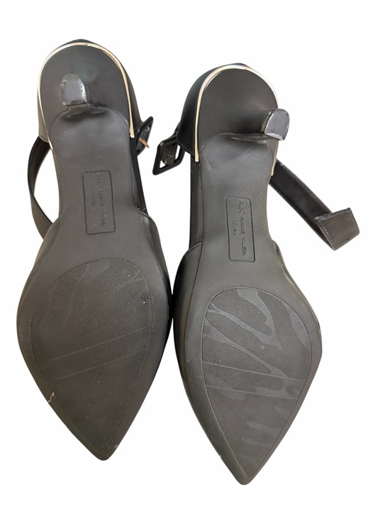 Anne Klein Black Pointed-Toe Ankle-Strap Pumps